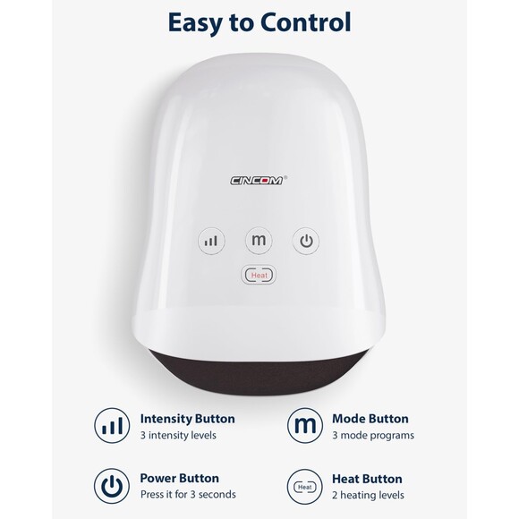 CINCOM CM-026H Cordless Hand Massager with Heat and Compression (1059) - Picture 4 of 7